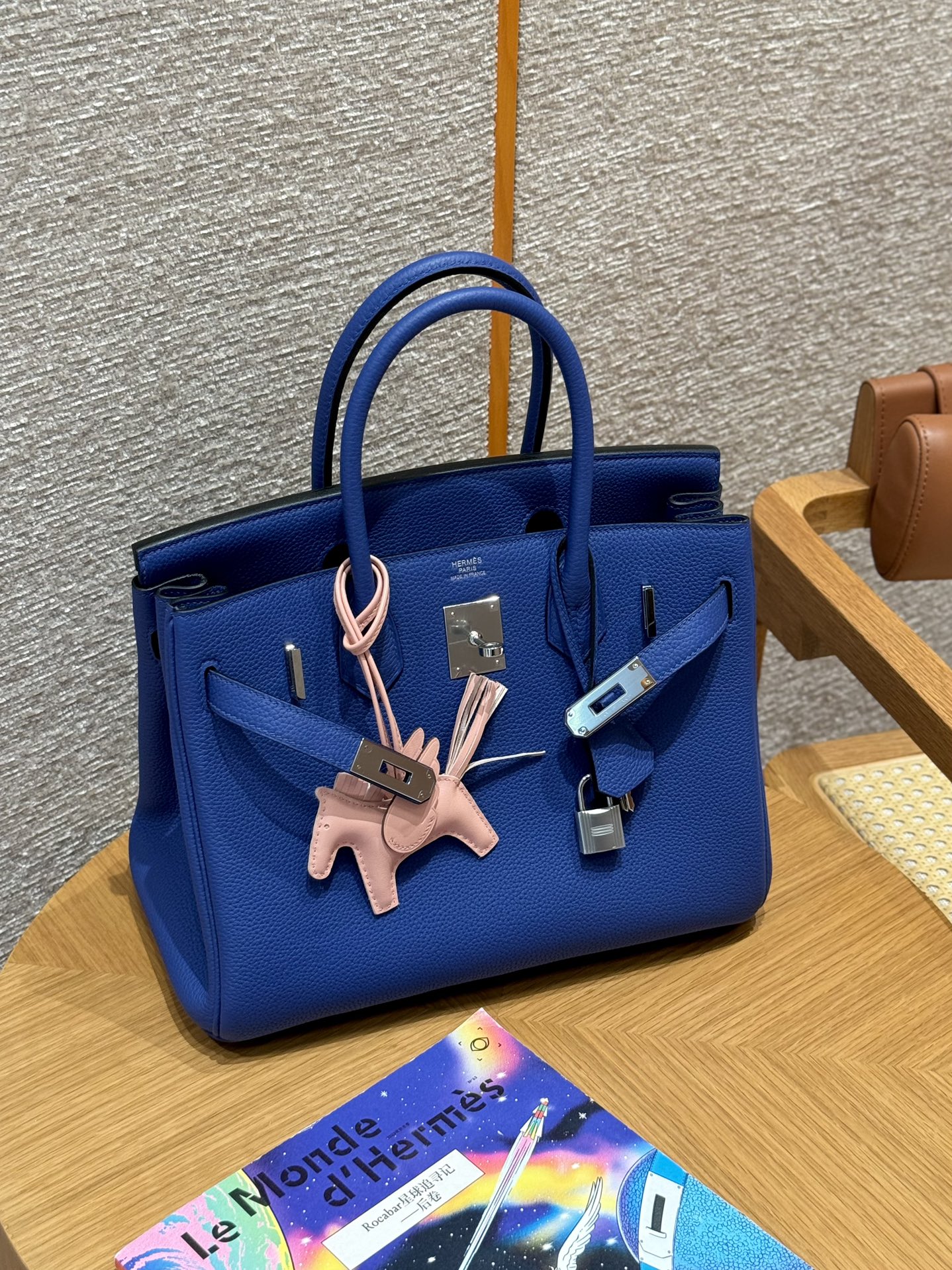 Hermès Birkin 7TBlue electric handbag (handmade to order)