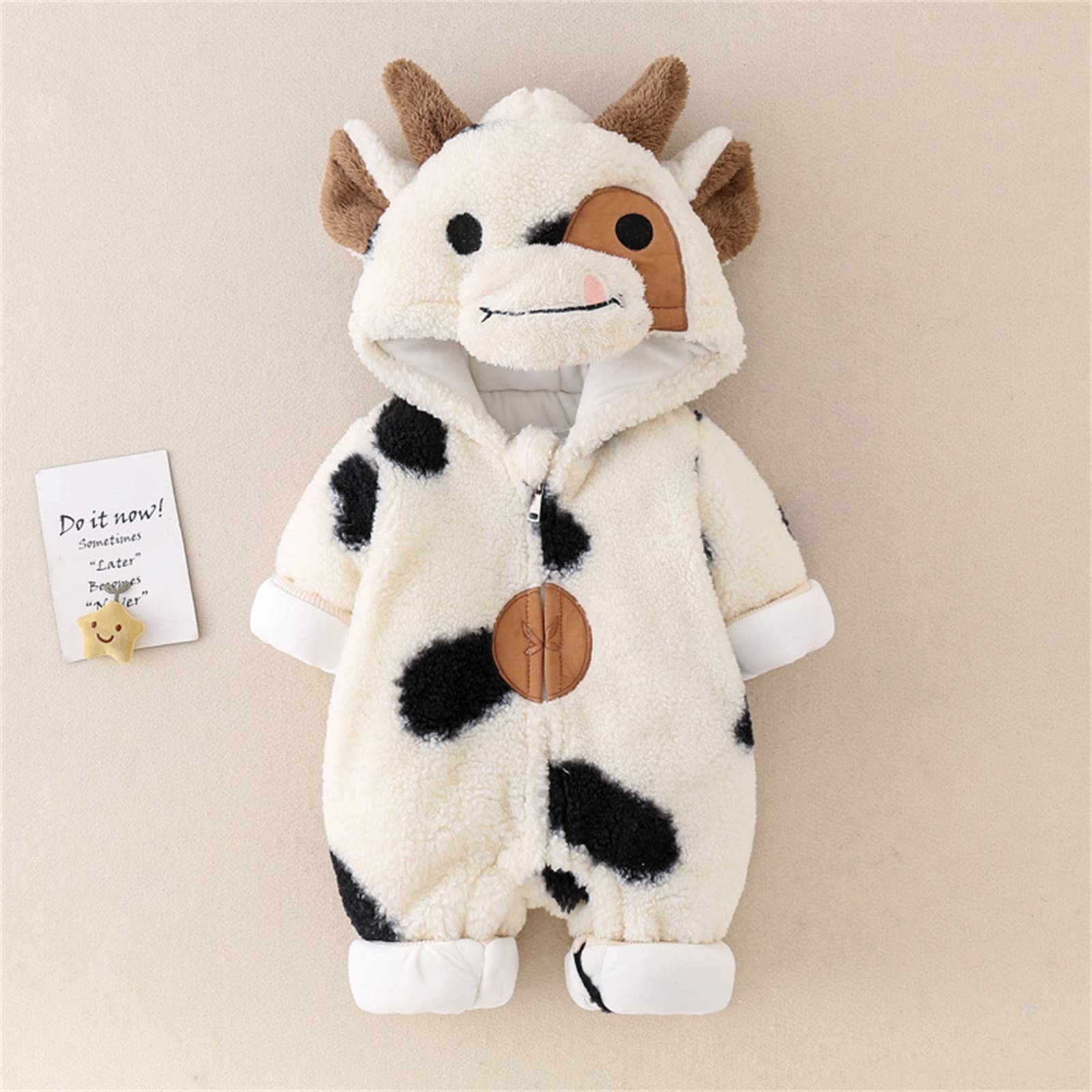 🐮 Little Moo Cozy Fleece Baby Snowsuit