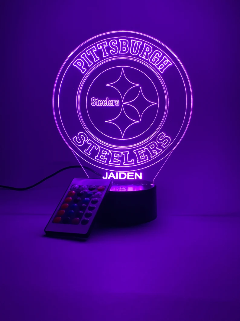 PITTSBURGH STEELERS 3D LAMP PERSONALIZED