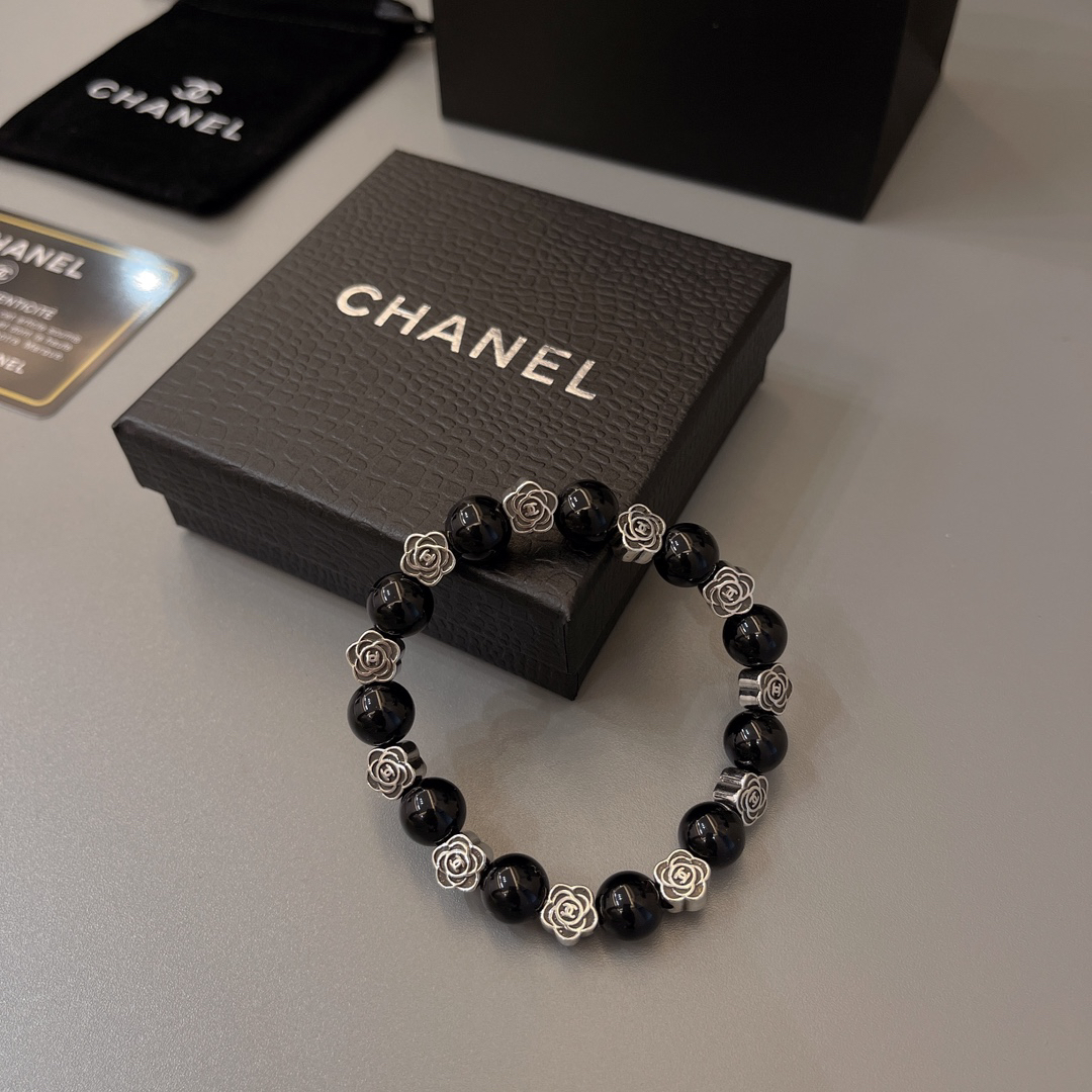 Chanel obsidian distressed bracelet