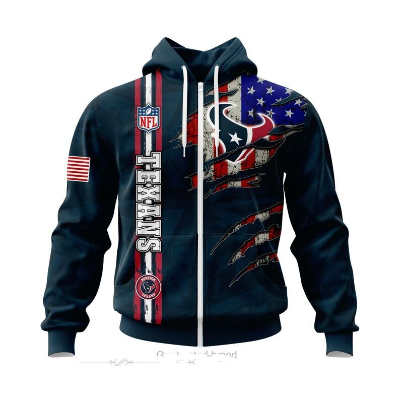 HOUSTON TEXANS 3D HOODIE SKULL0802