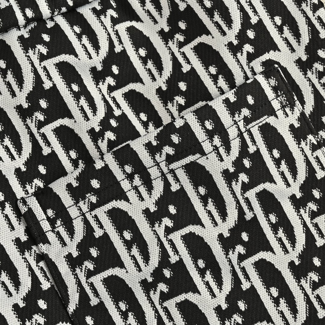 Dior all over print jacquard side webbing trousers set