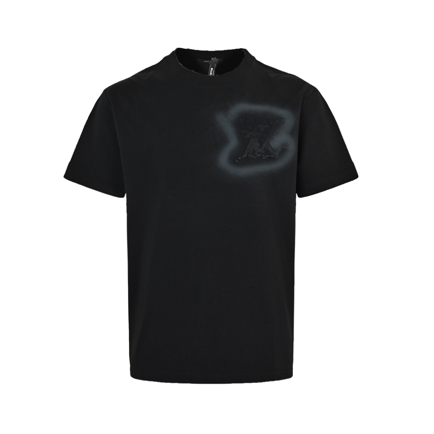 Louis Vuitton short-sleeved shirt with hand-painted embroidered logo on the chest