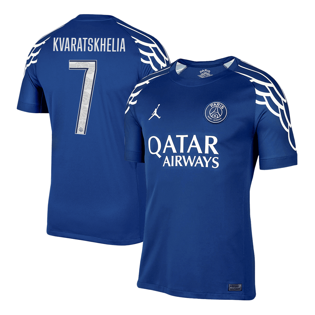 KVARATSKHELIA #7 PSG Football Jersey Fourth Away Custom Shirt 2024/25 - UCL