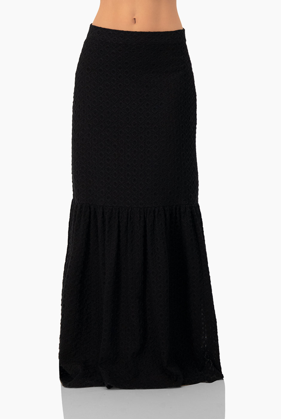 Falda maxi color negra