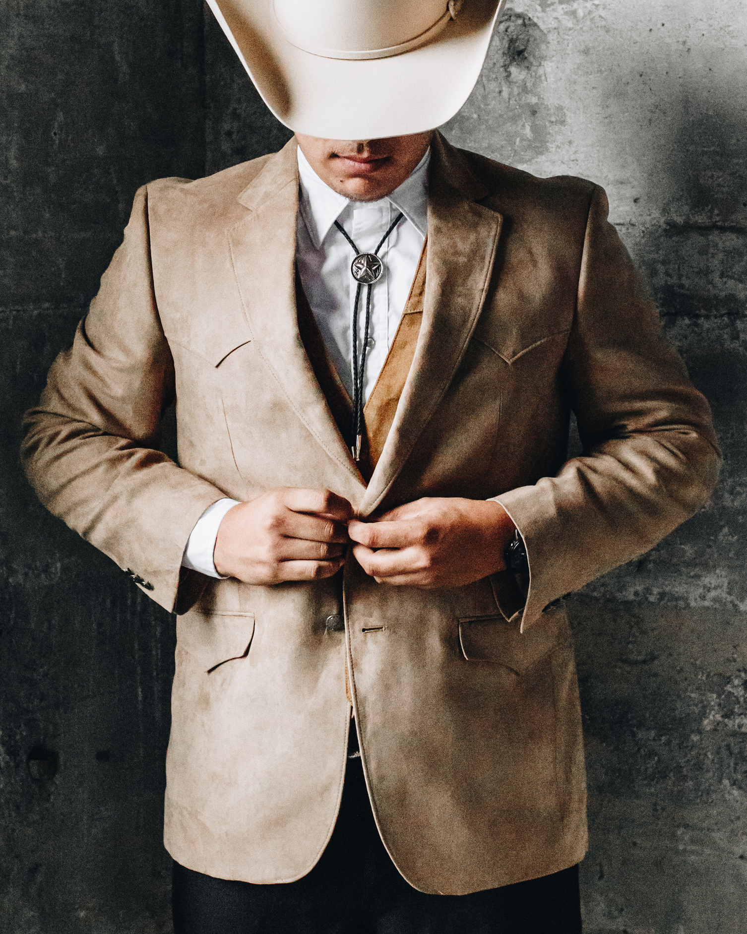 Men's Western Casual Long Sleeve Khaki Jacket Blazer