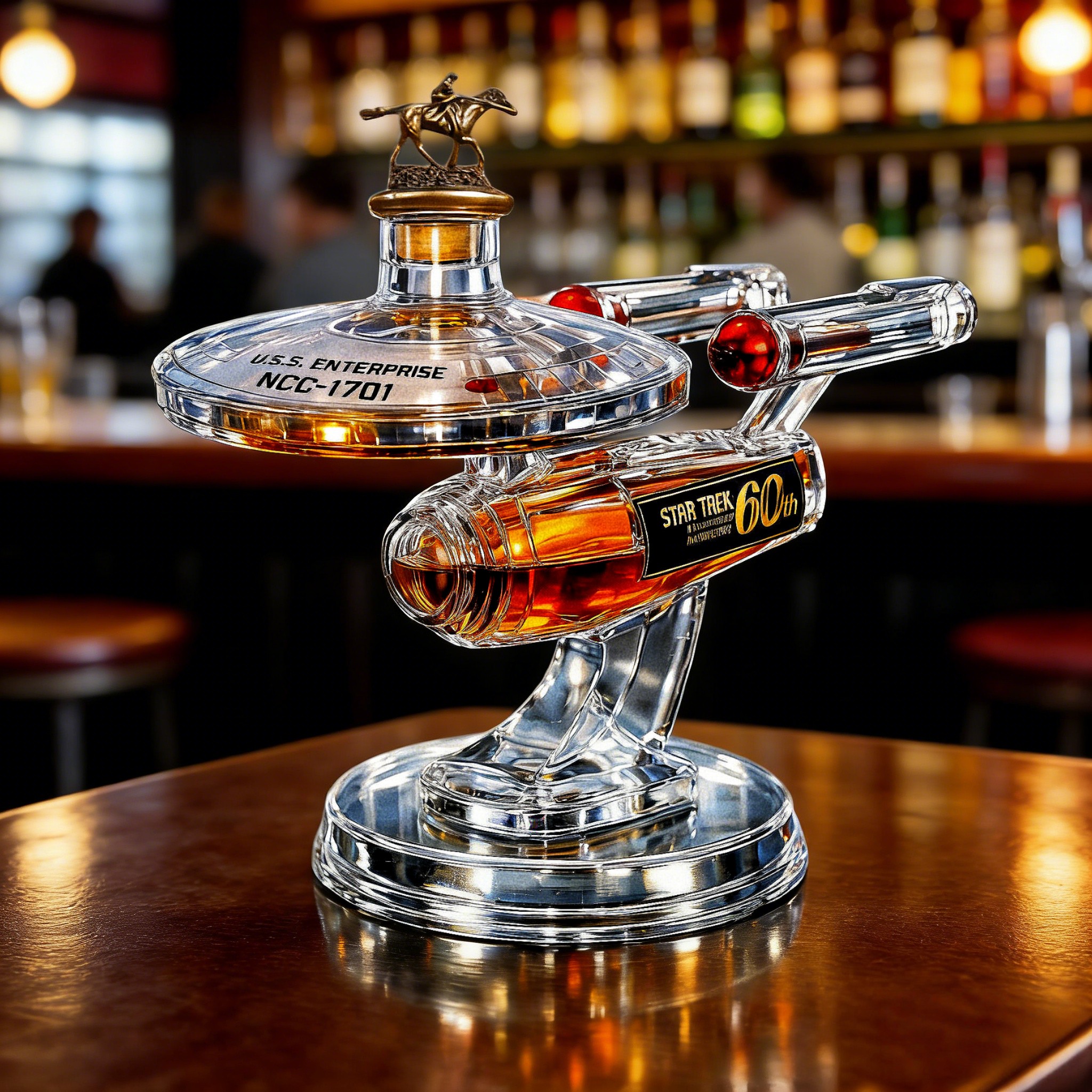 60th Anniversary USS Enterprise Whiskey Bottle