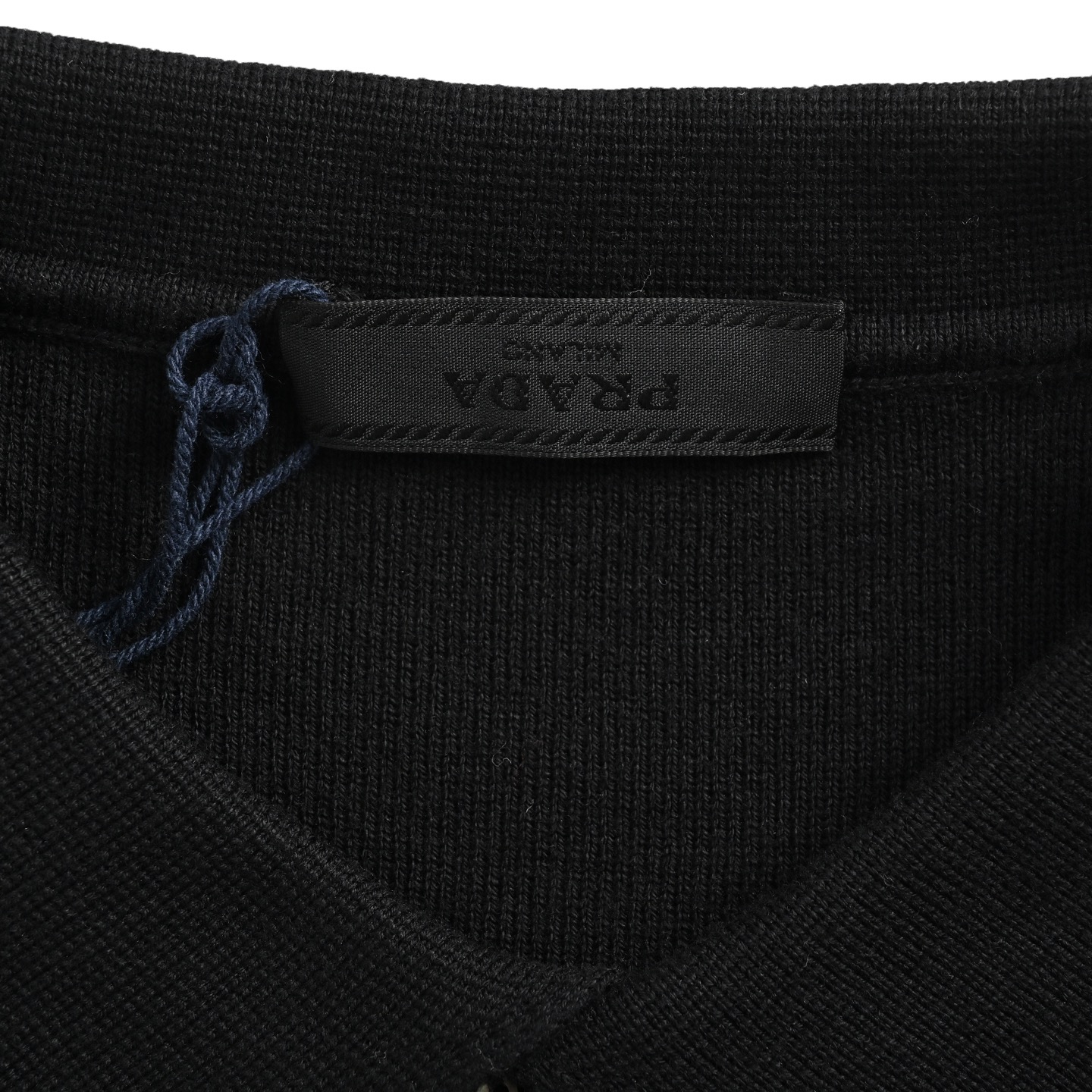Prada triangle logo knitted Polo short sleeve