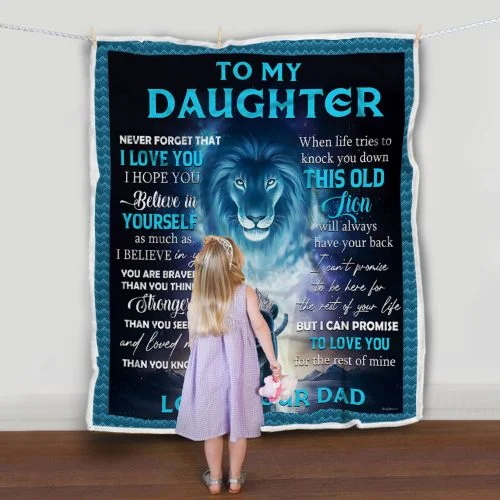 Dad To Daughter, This Old Lion Will Always Have Your Back Sofa Throw Blanket