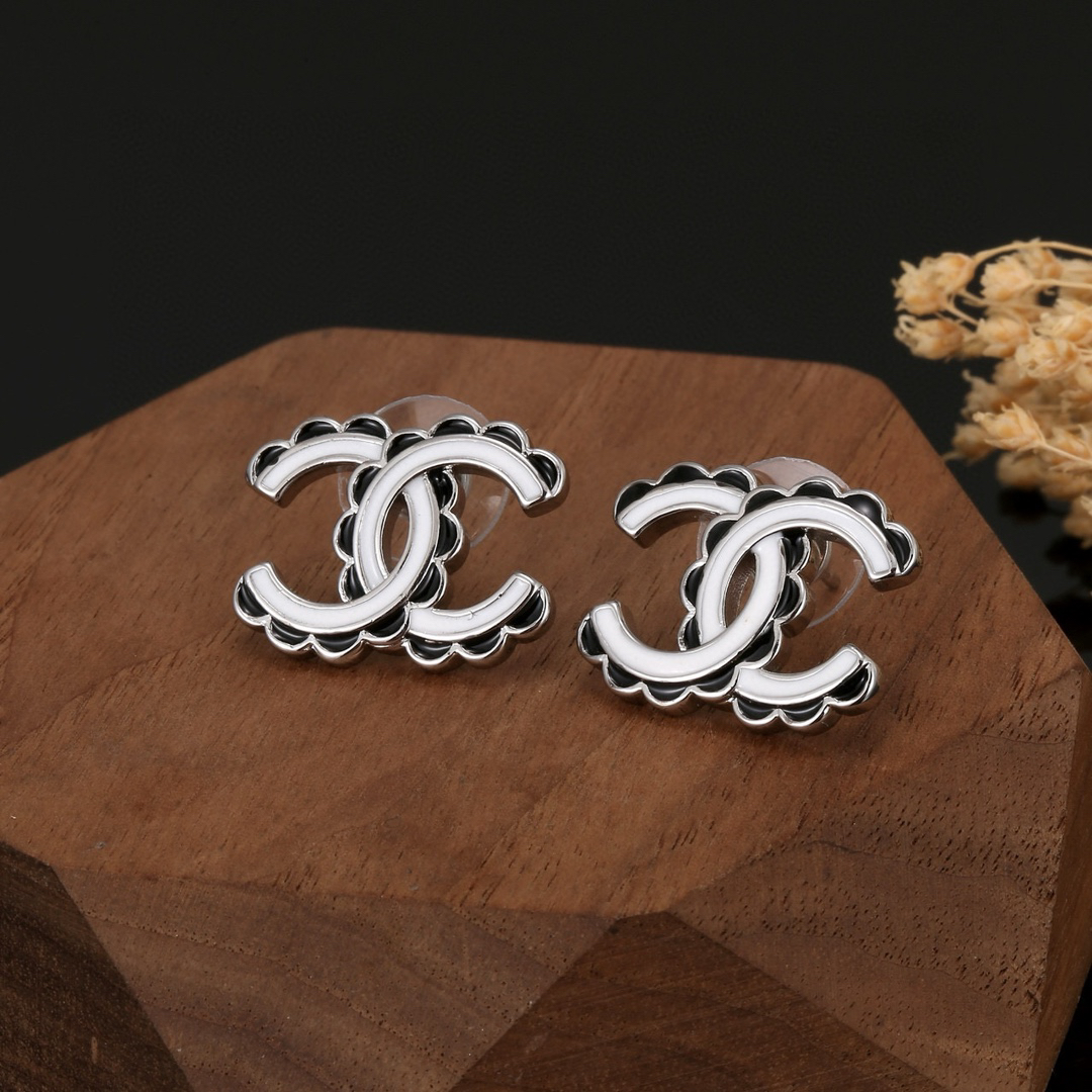 Chanel Water Ripple Double C Earrings