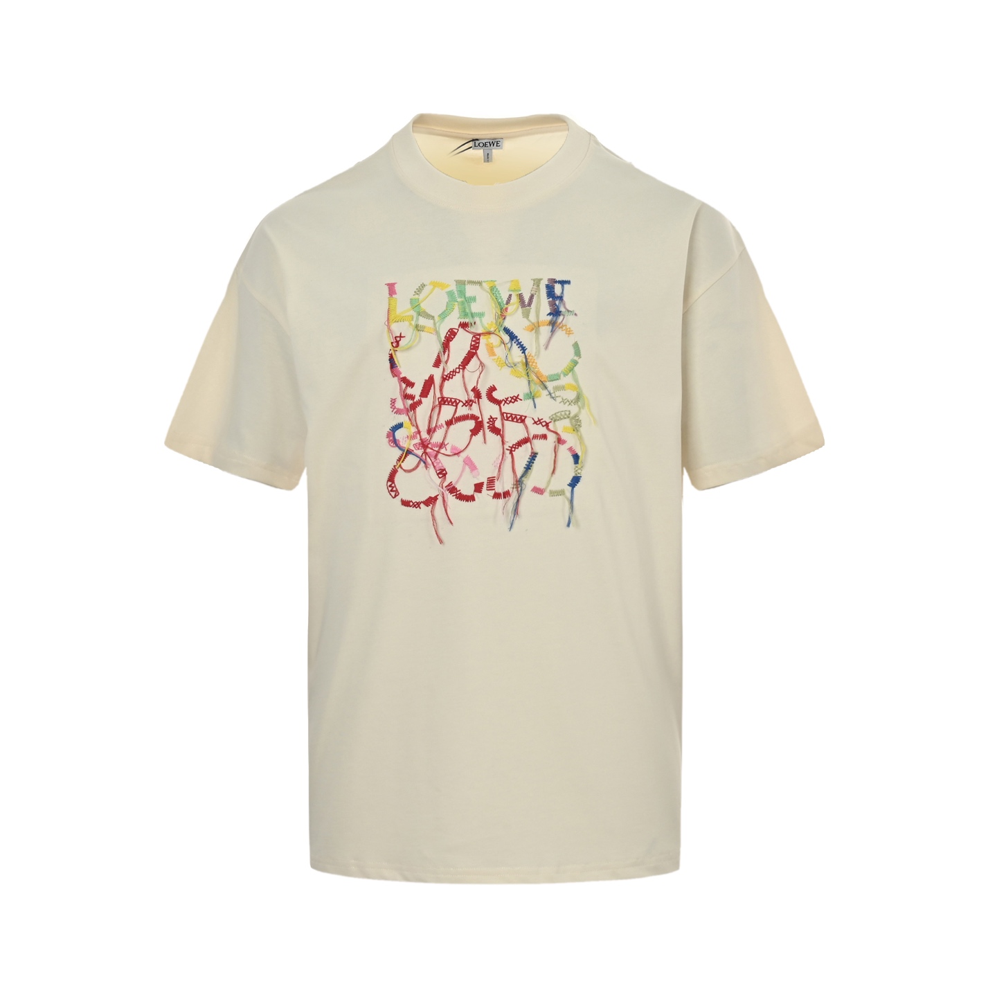 Loewe 25ss tassel embroidered letter logo short sleeve