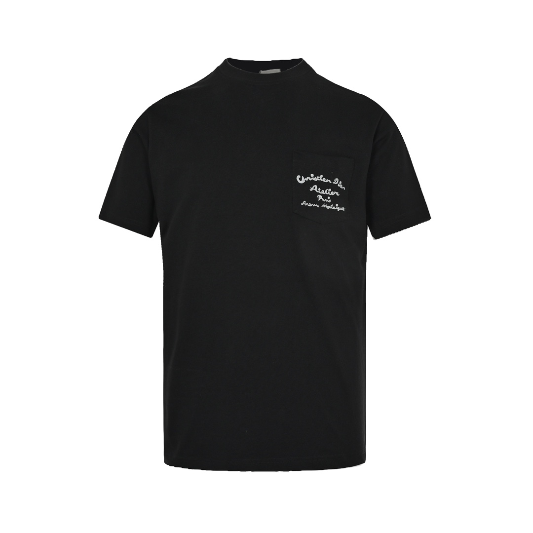 Dior 23ss pocket signature embroidered short sleeve