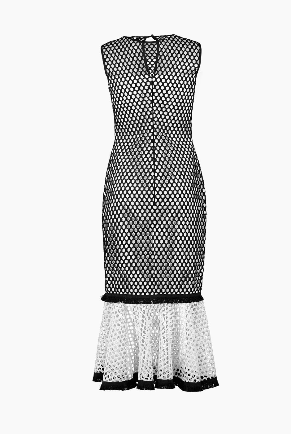 Vestido largo con tela de tipo red