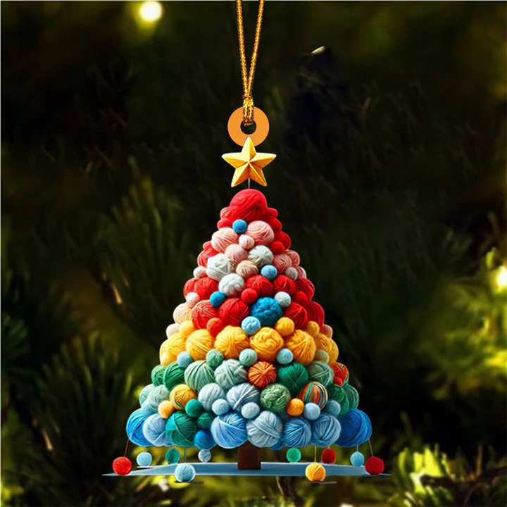 Knitting Christmas Tree Ornament