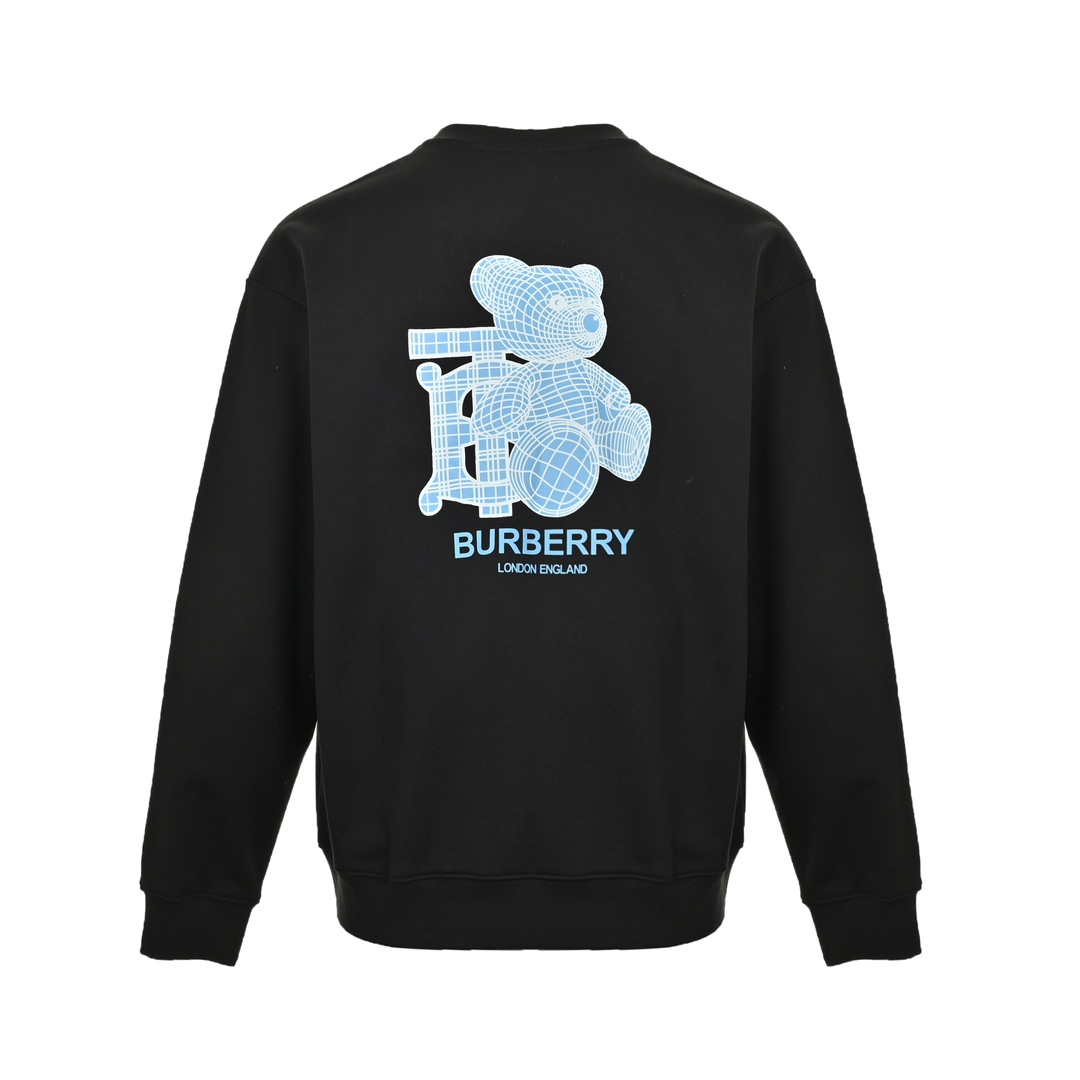 Burberry 24Fw blue bear print crew neck sweatshirt