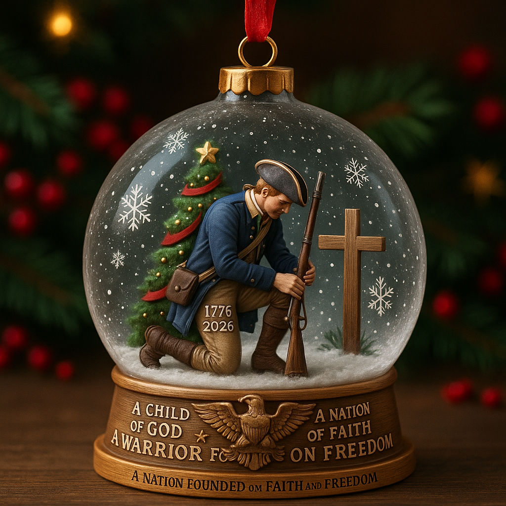 Patriotic Christmas Ornament - Honoring Freedom and Faith