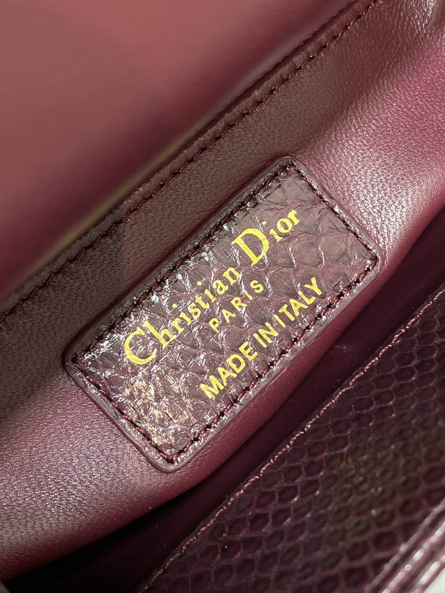 Dior Lady three-grid rare snakeskin Princess Diana bag