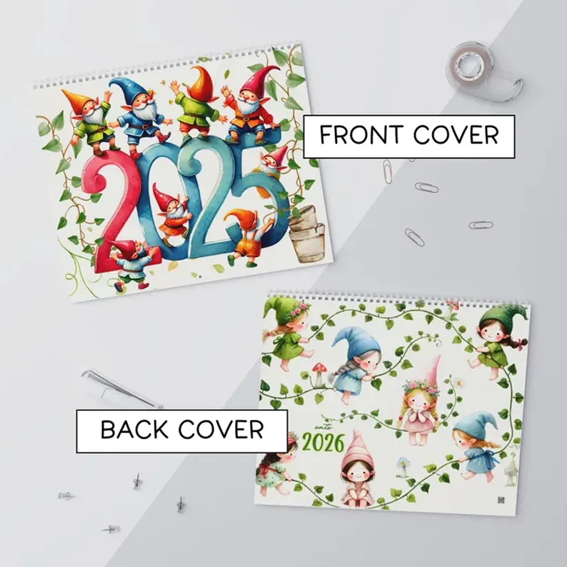 Gnome Wall Calendar 2025
