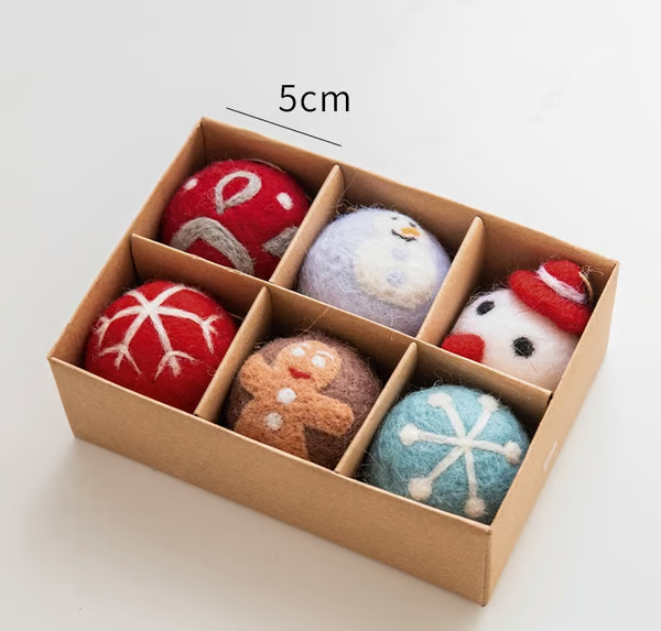 Snowflake Wool Felt Christmas Tree Baubles