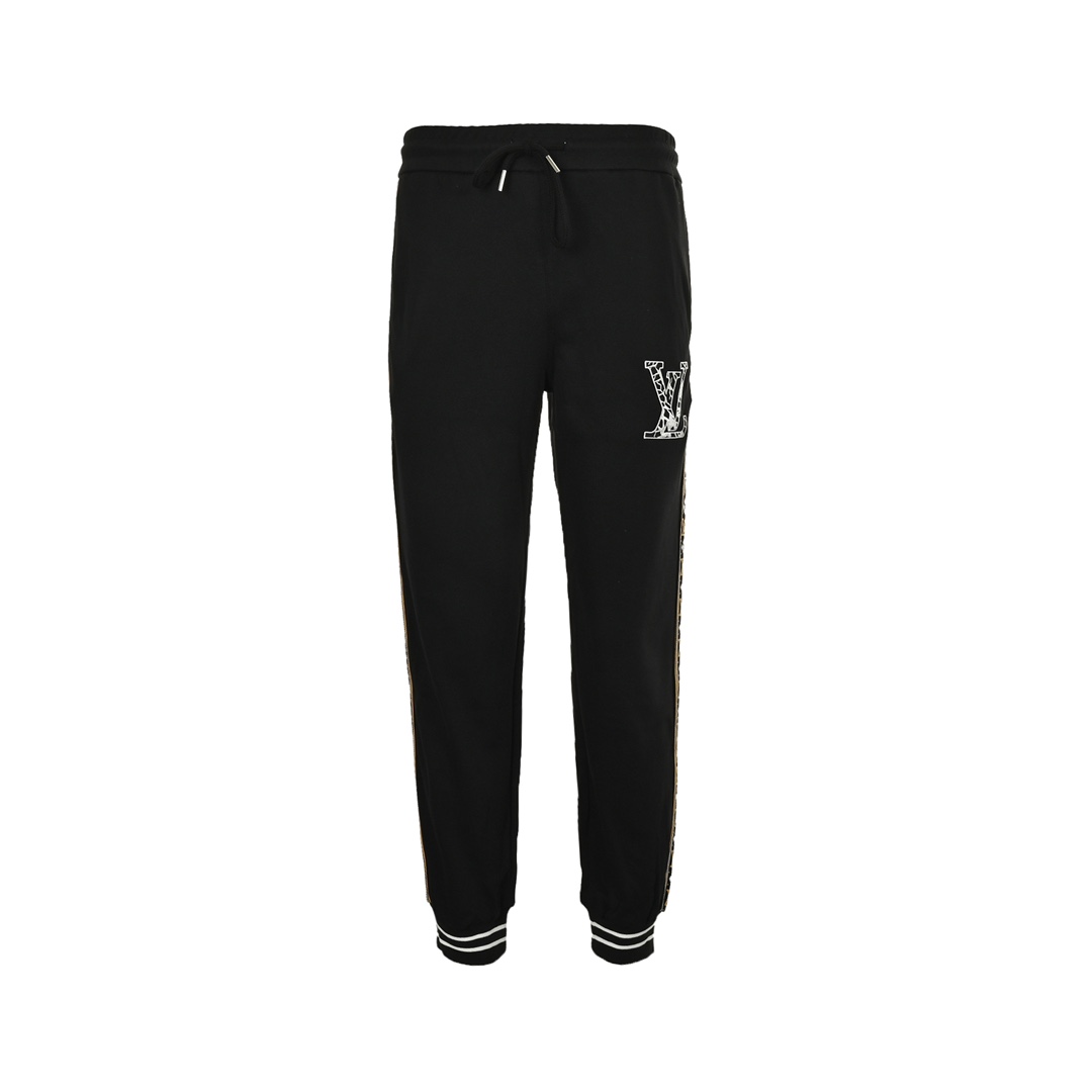 Louis Vuitton jacquard lettering side webbing suit trousers
