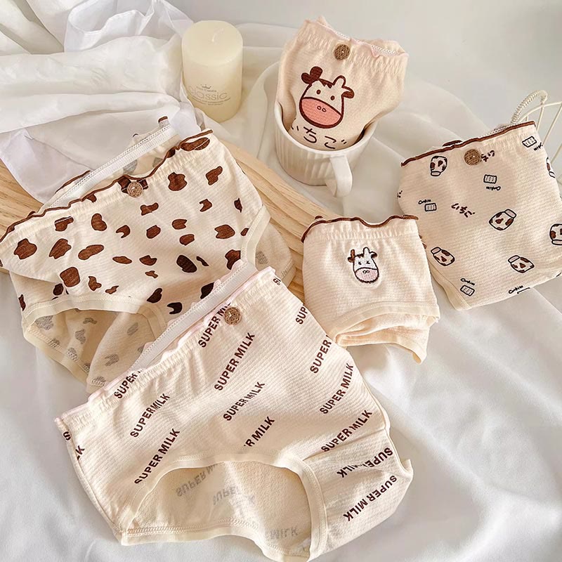 5 Pack Cow Print Panty Set