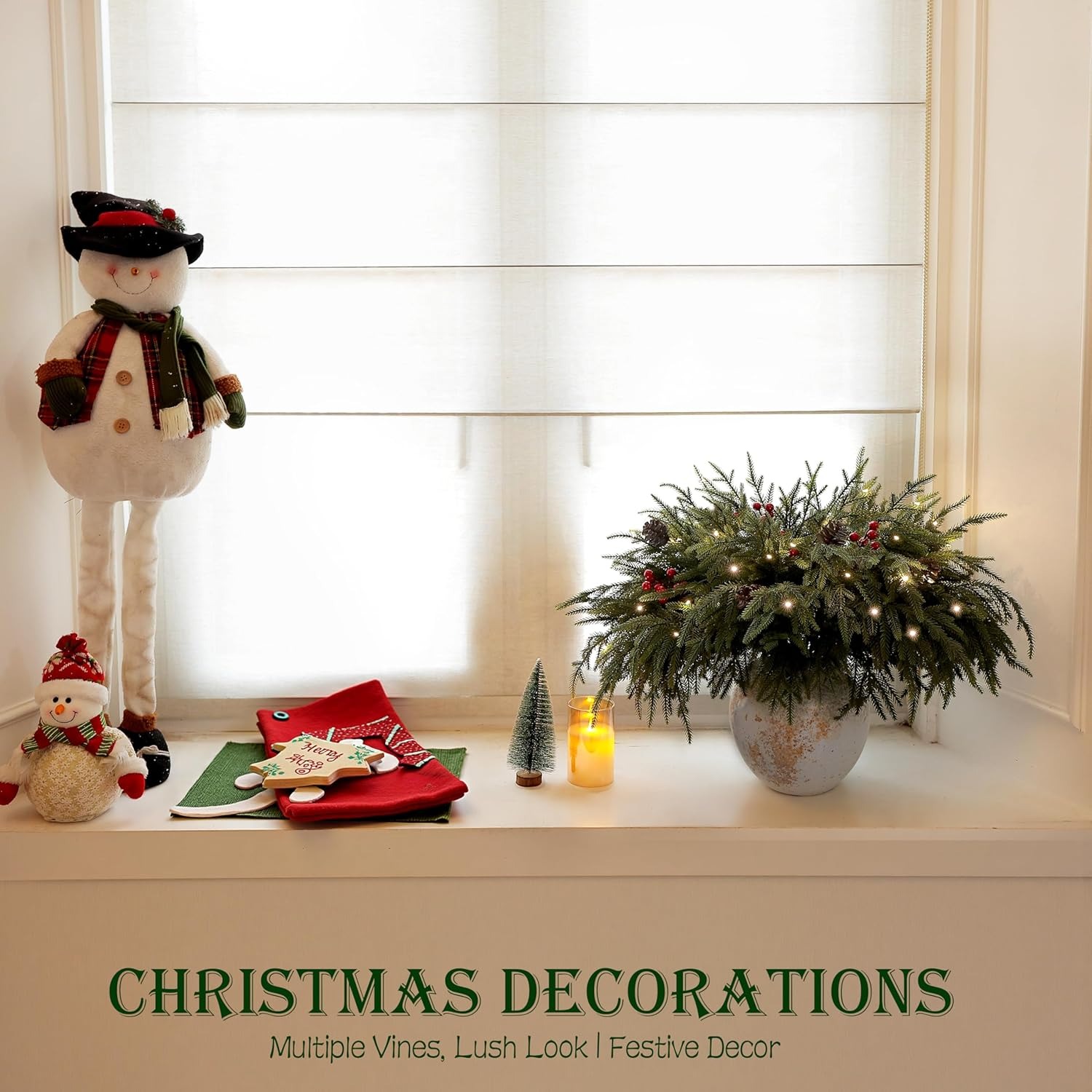 🎄Early Christmas Sale🎄Christmas Norfolk Pine Branches with Lights Set