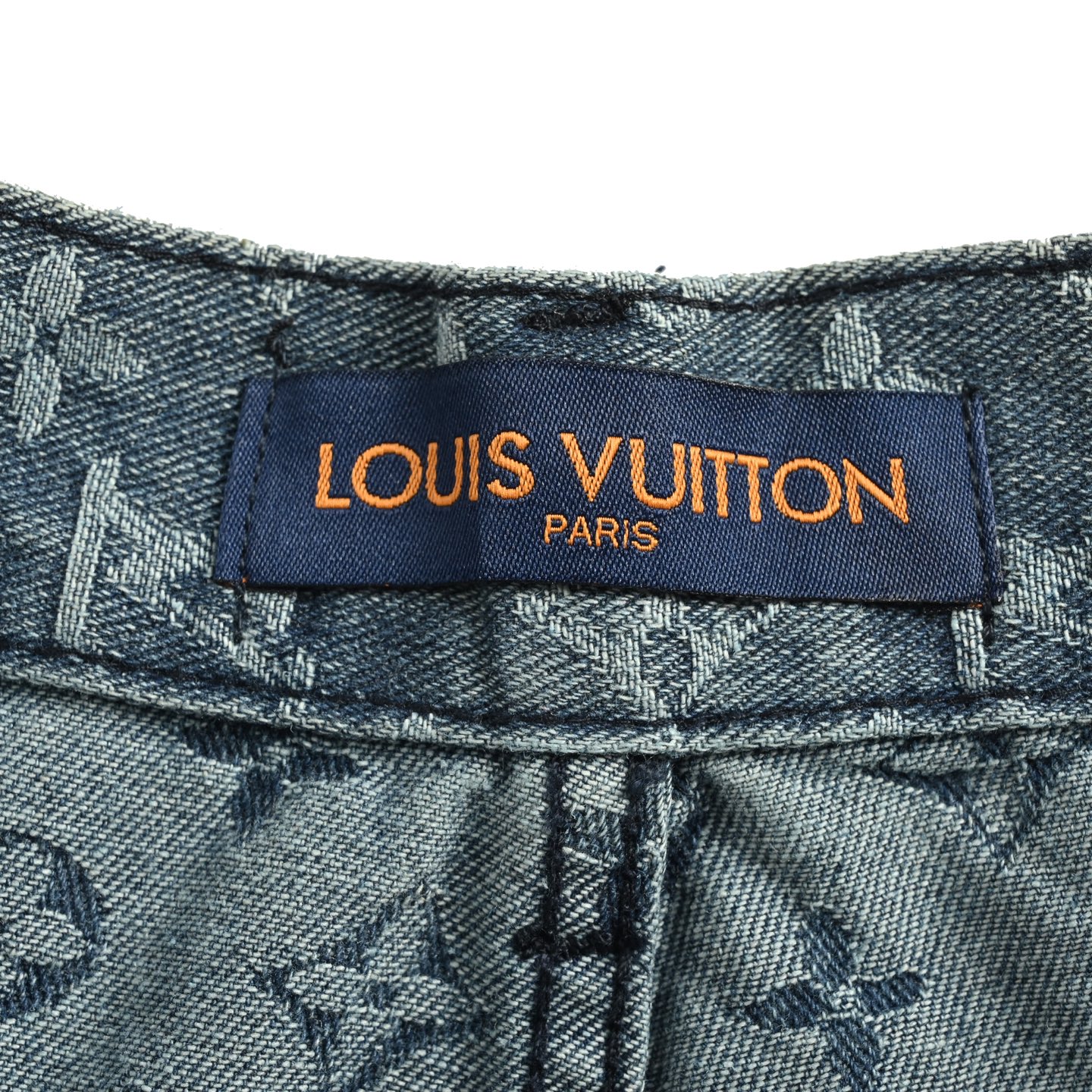 Louis Vuitton 25ss blue jacquard denim shorts