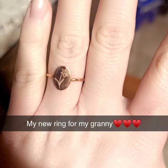 Tiny Birth Flower Ring✼Love Gift 
