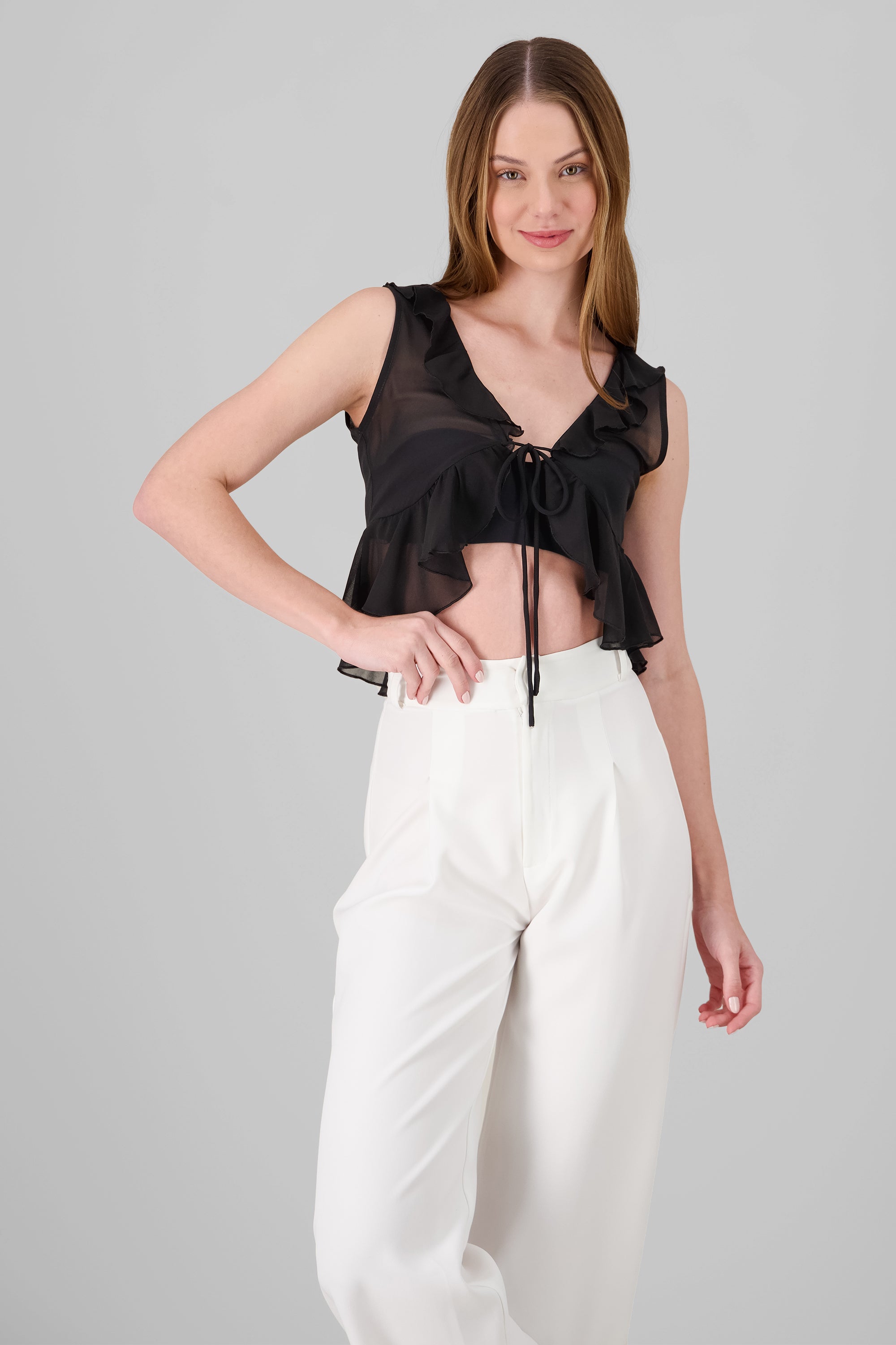 Solid Ruffle Top