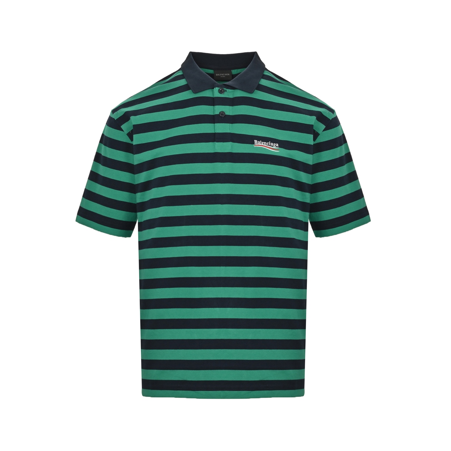 Balenciaga 25ss Coke embroidered striped Polo short sleeve
