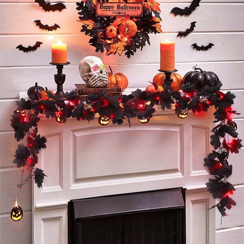 🔥LAST DAY 50% OFF🔥Halloween Fall Garland with Lights