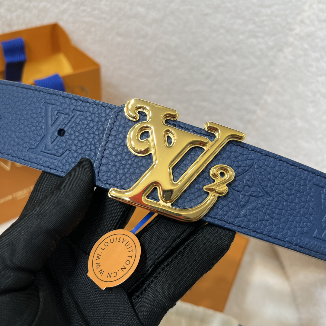 Louis Vuitton Lychee Print Men's Double-Sided Belt 4CM Width