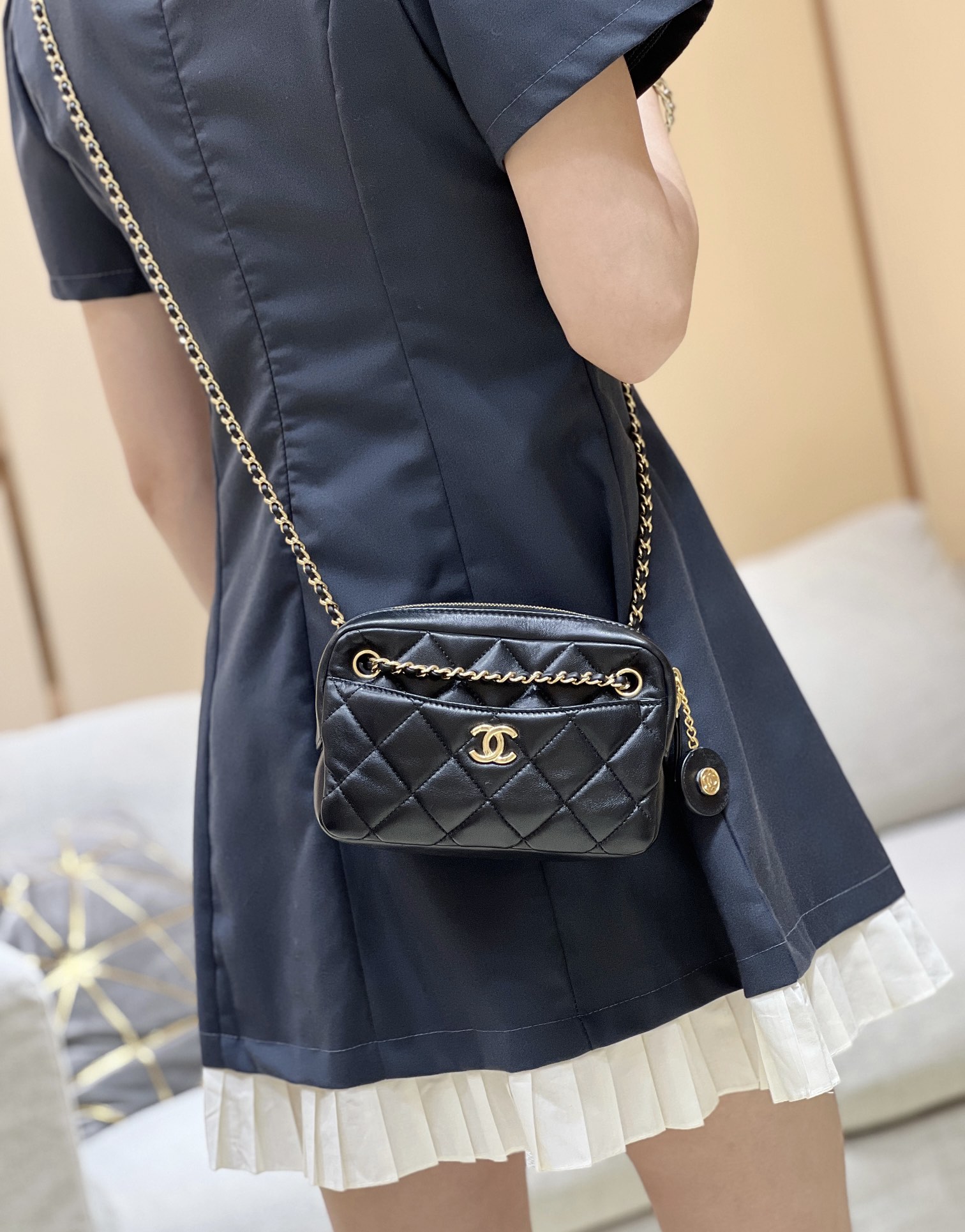 Chanel 24K Autumn and Winter Limited Edition Gold Coin Camera Bag AS5190