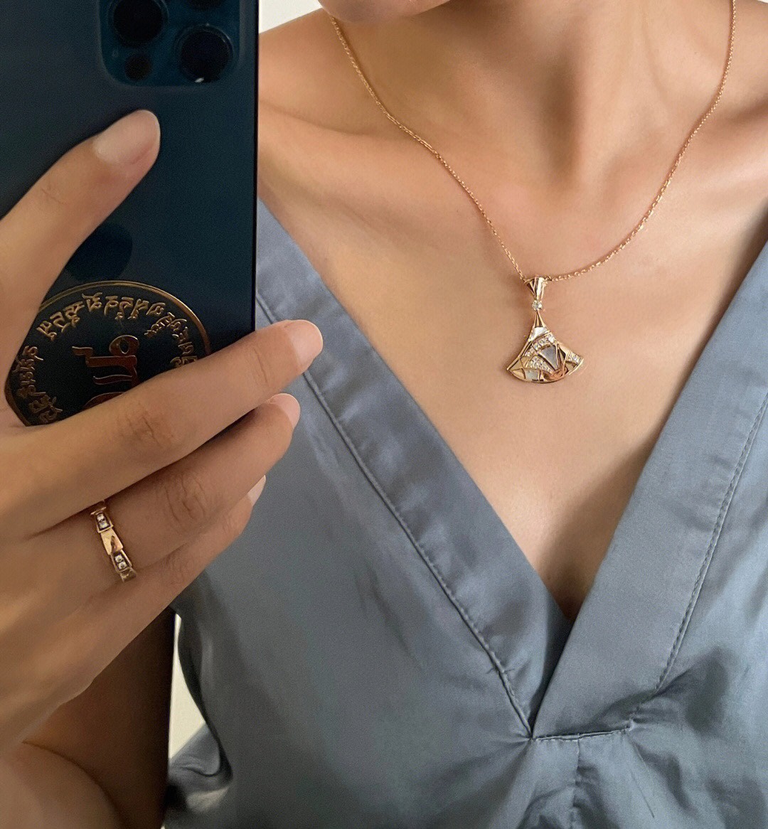 Bulgari Large Mother-of-Pearl Diamond Necklace