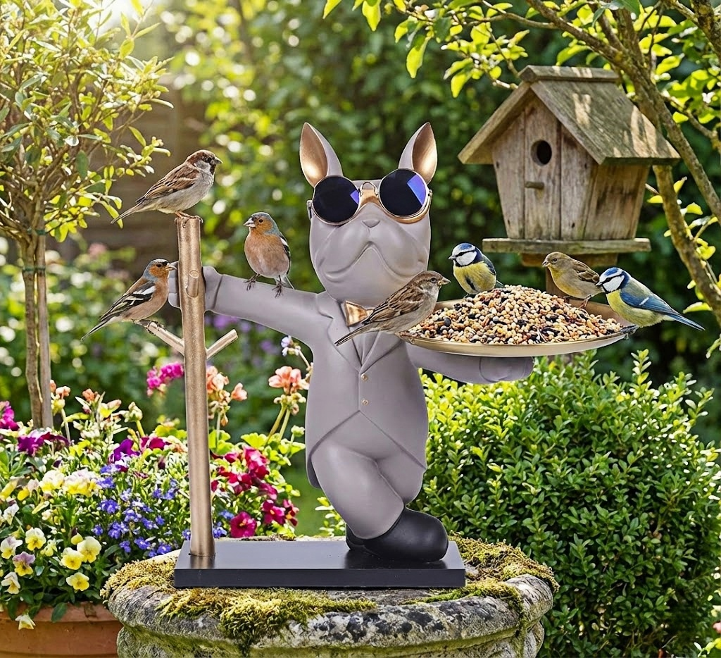 Fun Bulldog Bird Feeder