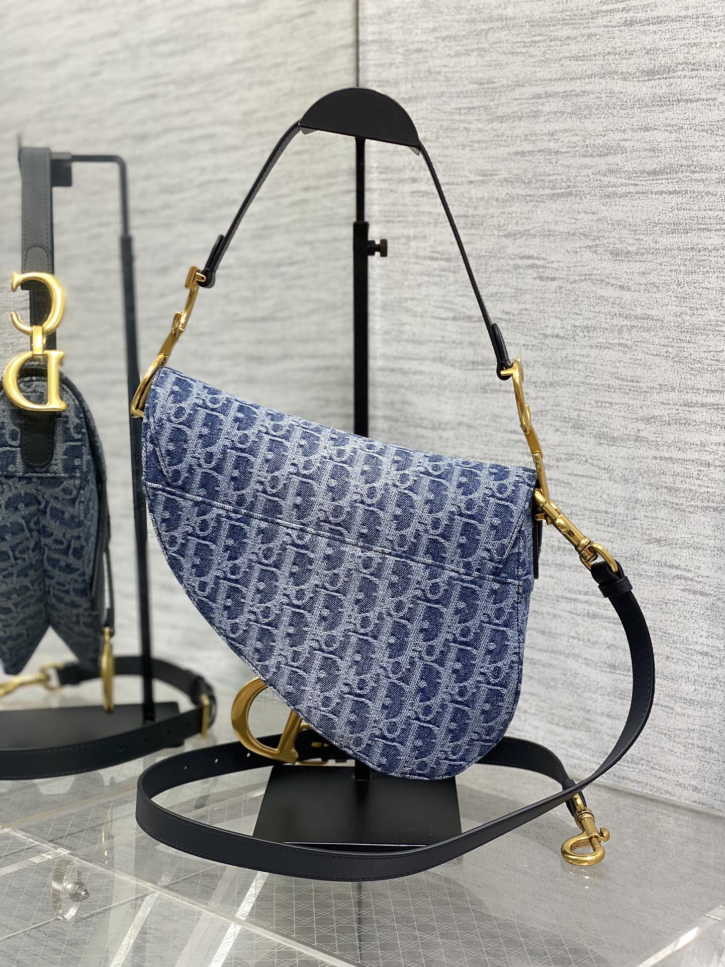 Dior Saddle Denim Collection Saddle Bag