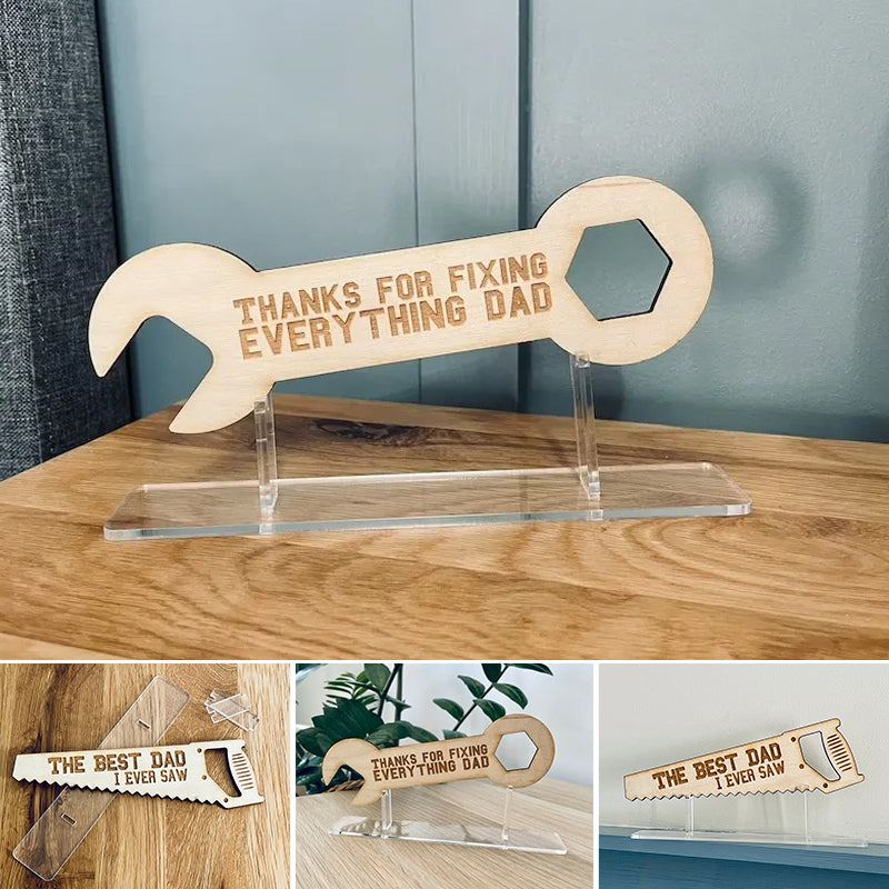 🔥Father's Day Early Sale-[SAVE 50% OFF]-🧔Father's Day gift-🛠Laser Cut Wooden Plaque with Acrylic Stand