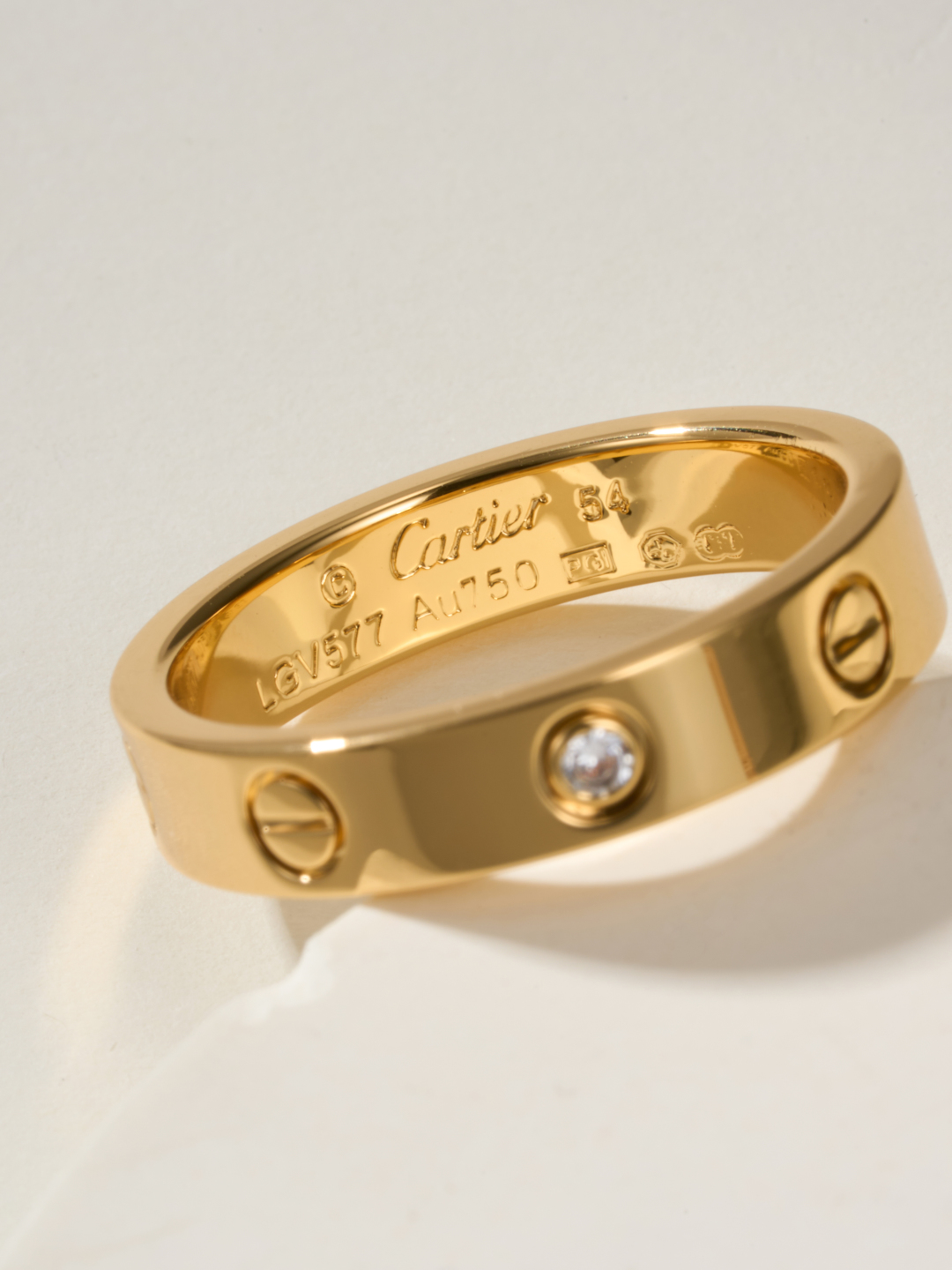 Cartier love narrow single diamond ring