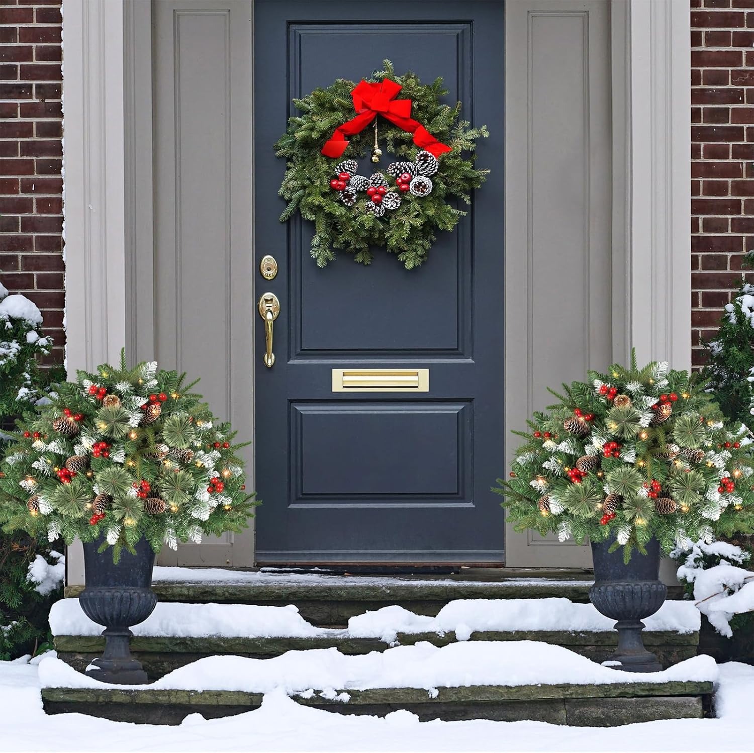 🏆Last Day 49% OFF⚡'Feel Real' Pre-lit Artificial Christmas Urn Filler