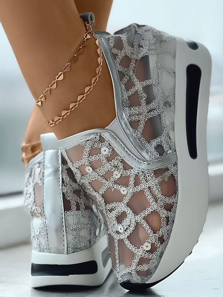 Sequin Slip On Muffin Sneakers