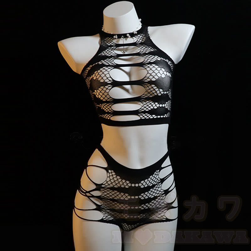 Hollow Out Mesh Lingerie Set