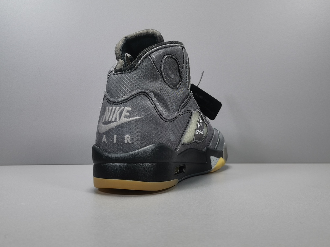 Off-White™ x Air Jordan Retro 5BlackMuslin-Fire Red CT8480-001