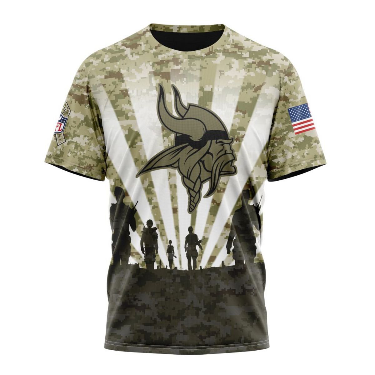 MINNESOTA VIKINGS 3D HOODIE HONOR VETERANS