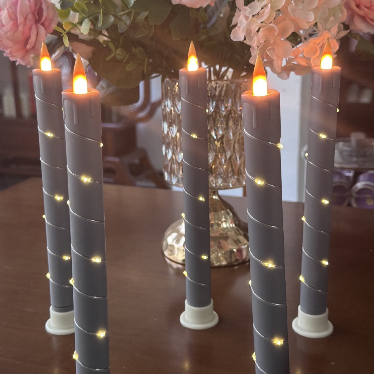 💥ON SALE💥3-Pack LED Flameless Candle With Embedded Star Light String, Button Remote Control✨