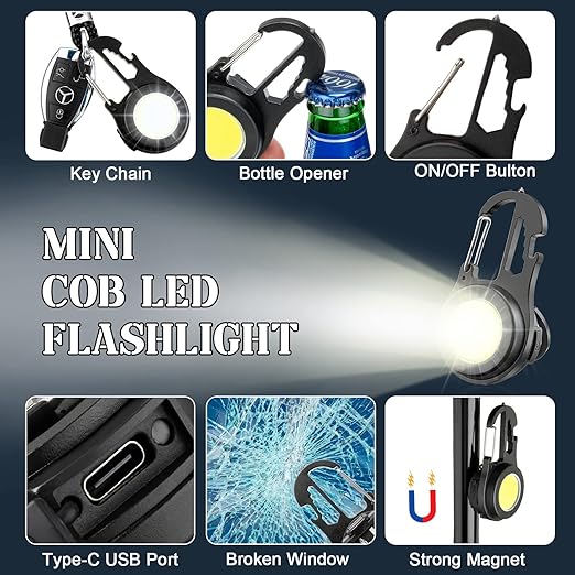 Multifunctional LED COB Keychain