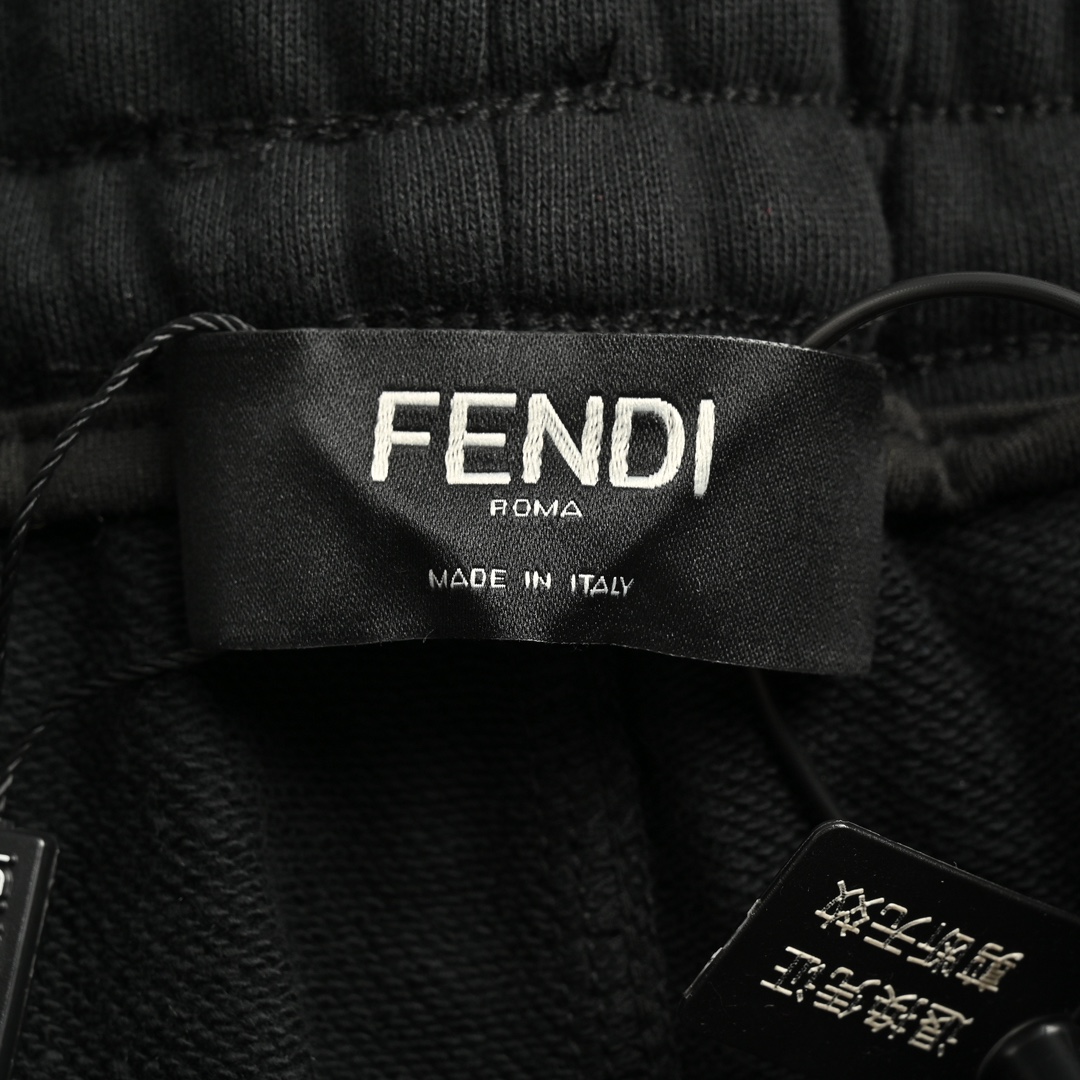 Fendi 24Fw small eye embroidered double F ribbon trousers