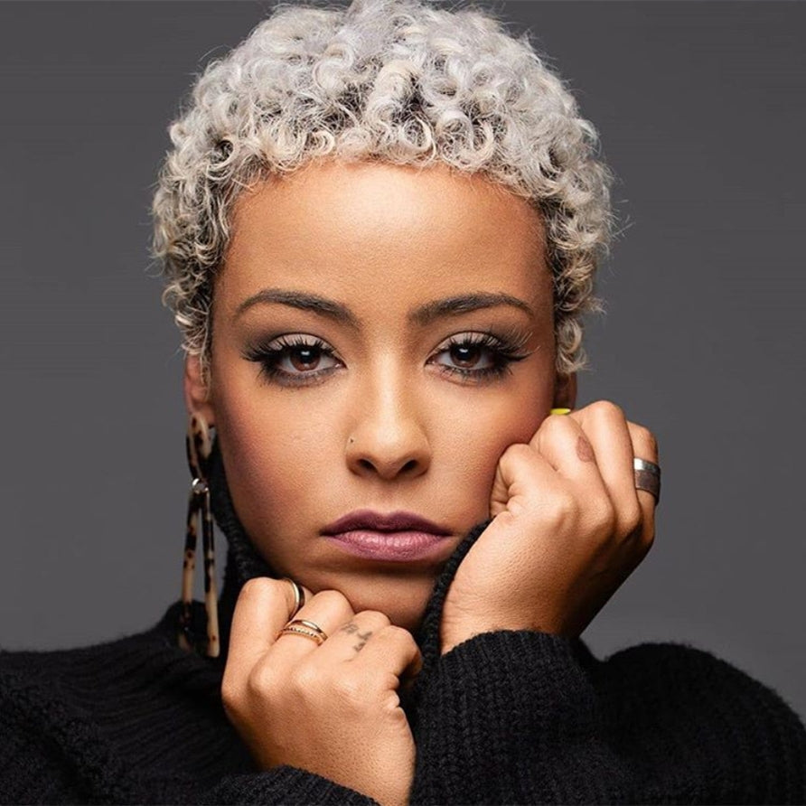 Luna Great Value 2021 S02 Pixie Wig 150% Preplucked Blunt Cut Short Curly Bob Wigs