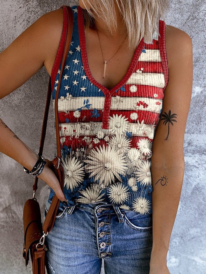 Women's Independence Day Printed Vest