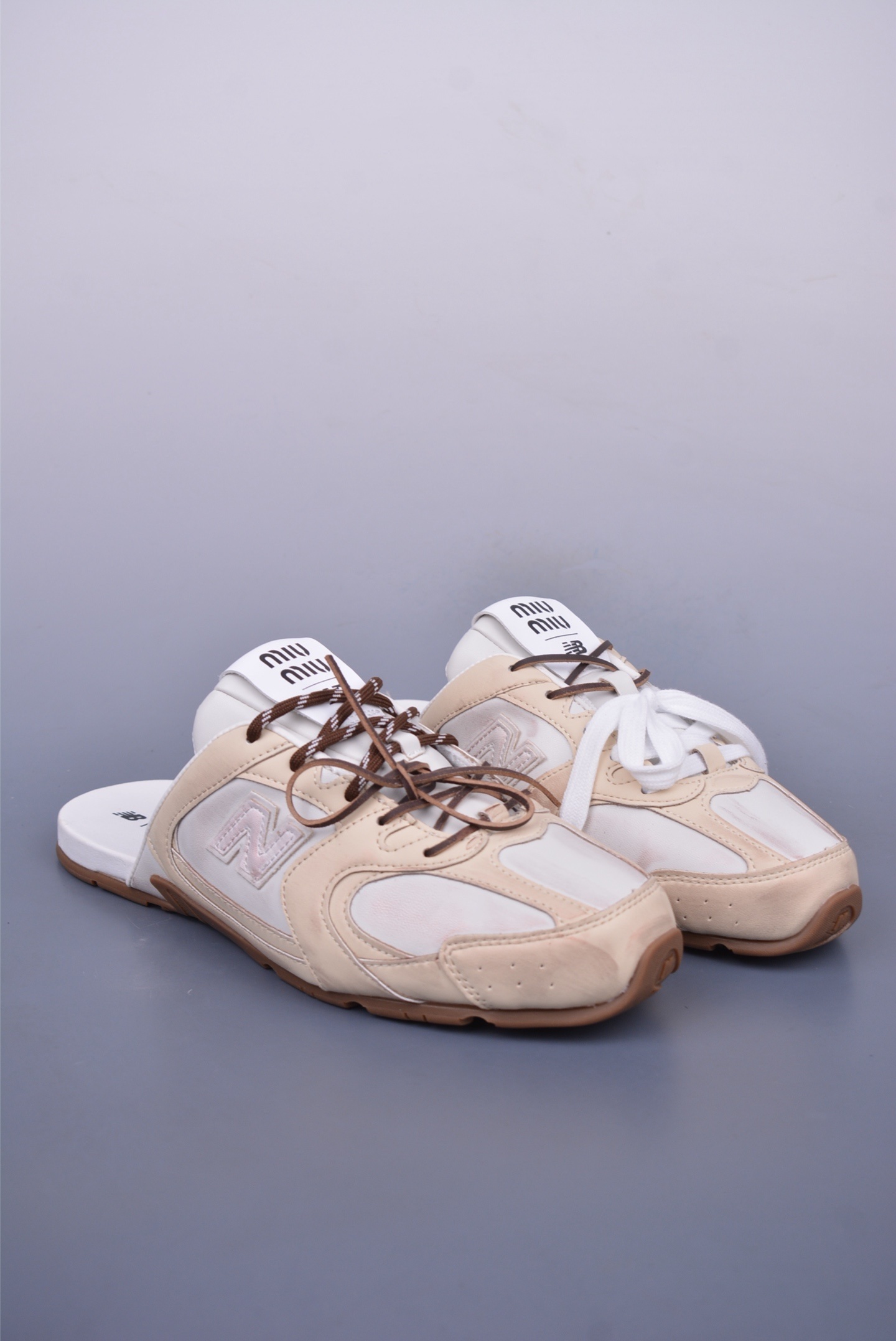 Miu Miu x New Balance 530 SL Faded Suede Mules 