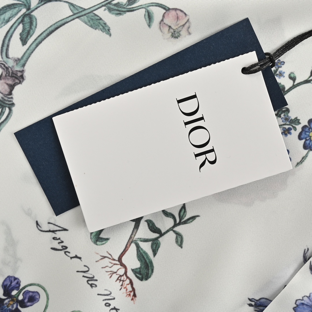 Dior 24ss floral silk short-sleeved shirt